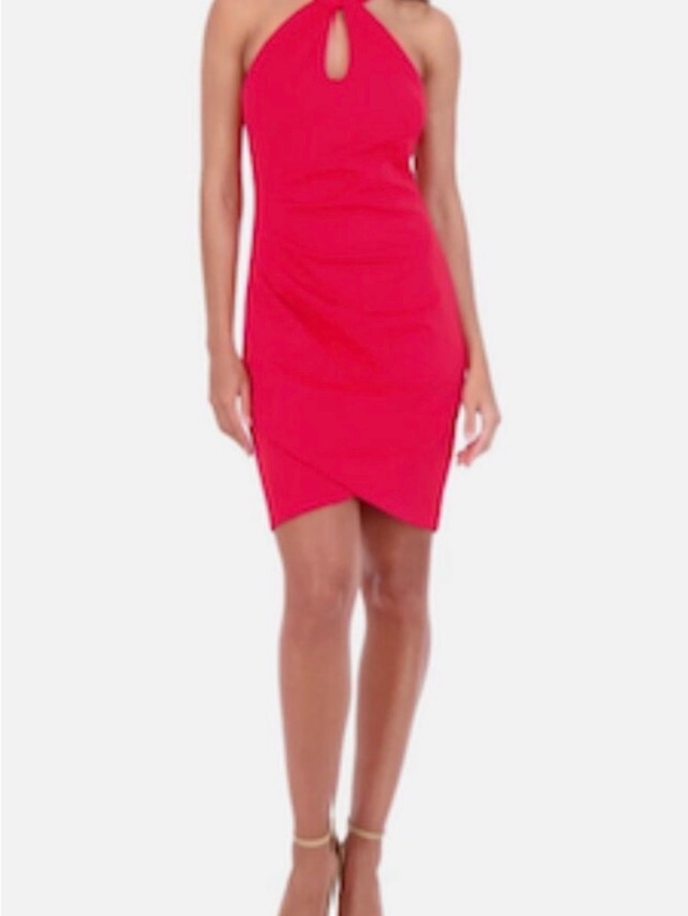 Siena Studio Fuchsia Halter Keyhole Mini Dress